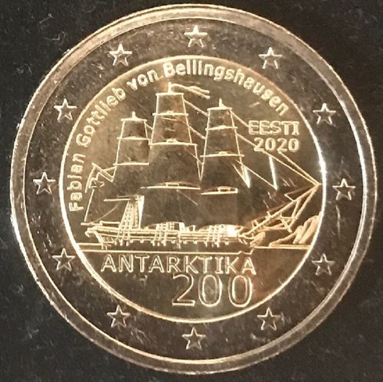 (Bild für) 2 Euromunt Estland 2020 Ontdekking Antarctica UNC